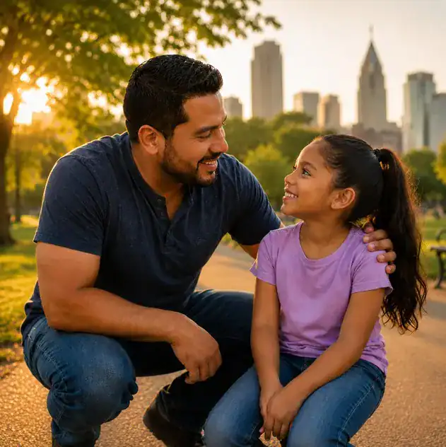 biological father with daugther